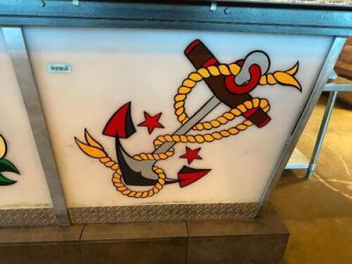 26" X 32" SAILOR JERRY INSPIRED ART WORK ON PLASTIC PANEL. "ANCHOR"