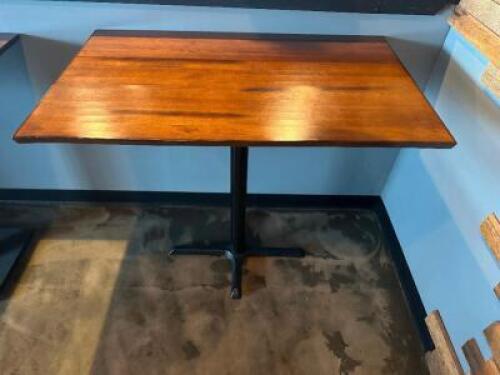 29.5" X 48" BUTCHER BLOCK STYLE HARDWOOD PUB TABLE