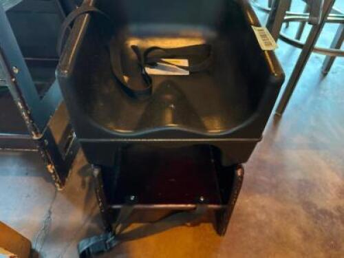 (2) BLACK PLASTIC BOOSTER SEATS.