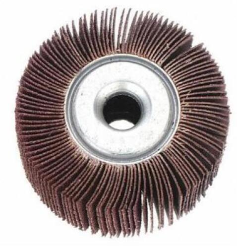 DESCRIPTION: (8) COATED FLAP WHEEL BRAND/MODEL: WESTWARD/11N281 INFORMATION: GRIT: 60/ALUMINUM OXIDE RETAIL$: $33.27 EACH SIZE: 5/8"ARBOR HOLE X 3-1/2