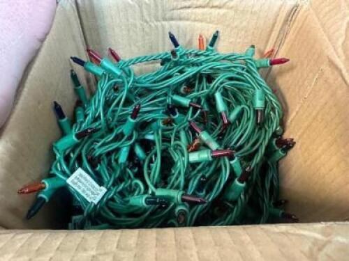 (2) STRANDS OF MULTI COLOR CHRISTMAS LIGHTS.
