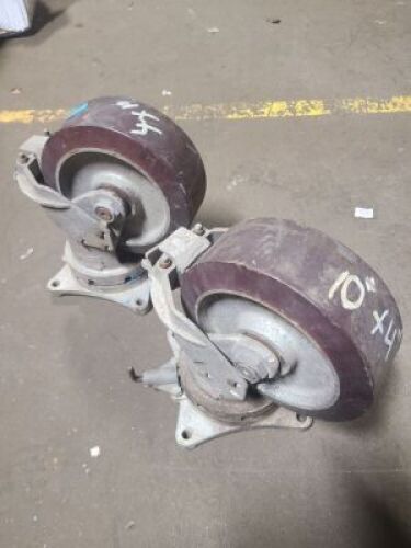 DESCRIPTION: (2) LARGE CASTERS SIZE: 10X4 RETAIL$: $248.27 EA QTY: 2