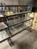54" FOUR TIER WROUGHT IRON BAKERS RACK W/ PLEXI GLASS INSERTS.