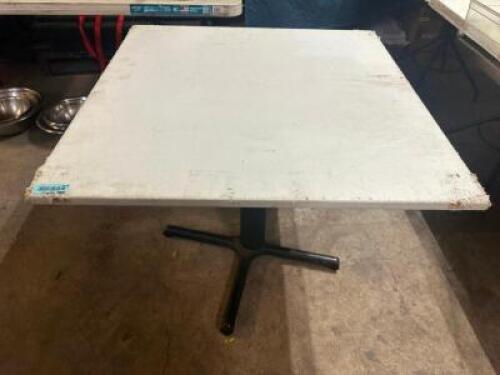 35 1/2" X 35 1/2" COMPOSITE PATIO TABLE W/ BASE.