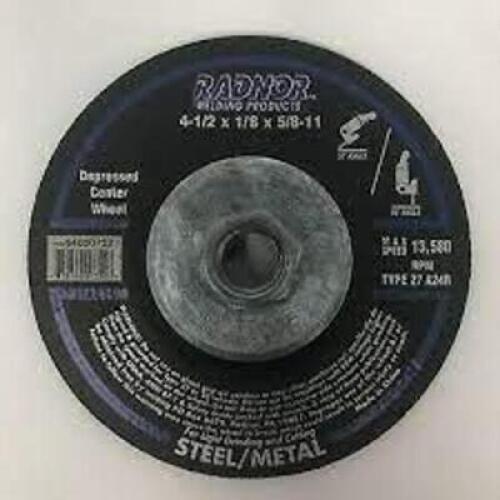DESCRIPTION: (20) GRINDING WHEEL BRAND/MODEL: RADNOR #64000722 RETAIL$: $5.00 EA SIZE: 4-1/2X1/8 X 5/2-11 QTY: 20