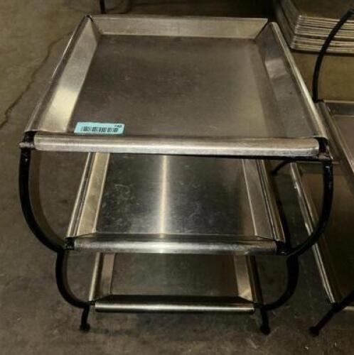 12" X 12" THREE TIER STAINLESS BUFFET PLATTER STAND