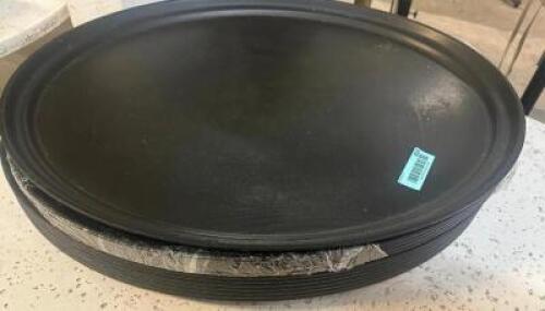 (8) 27" BLACK OVAL SERVING TRAYS