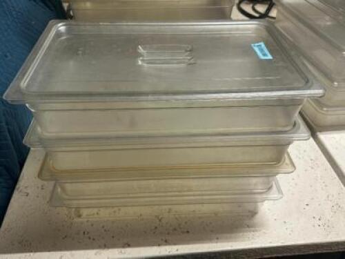 (4) CAMBRO FULL SIZE PLASTIC INSERTS W/ LID