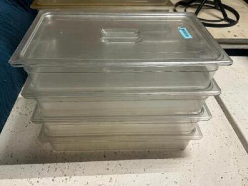 (4) CAMBRO FULL SIZE PLASTIC INSERTS W/ LID