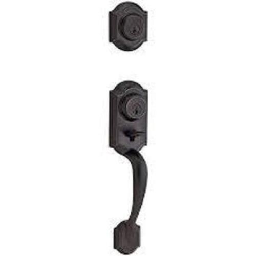 DESCRIPTION: (1) TWO POINT LOCKING DOUBLE CYLINDER HANDLESET BRAND/MODEL: KWIKSET #554MNH LIP 11P SMT RCAL RCS INFORMATION: BLACK RETAIL$: $155.00 QTY