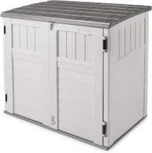 DESCRIPTION: (1) HORIZONTAL STORAGE SHED BRAND/MODEL: SUNCAST #BMS2500 INFORMATION: BROWN/OFF WHITE SIZE: 4'5" X 2'8-1/2" RETAIL$: $692.99 EA QTY: 1