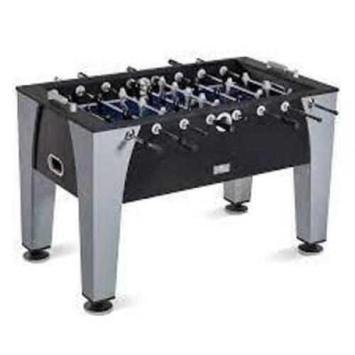 DESCRIPTION: (1) ARCADE FOOSBALL SOCCER TABLE BRAND/MODEL: BARRINGTON #SOC054_087B INFORMATION: BACK AND GREY SIZE: 54" IMAGES ARE FOR ILLUSTRATION PU