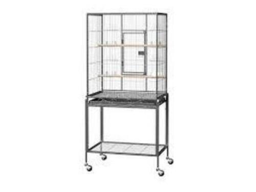 DESCRIPTION: (1) BIRD CAGE WITH STAND BRAND/MODEL: ZENSTYLE #P01-1207 INFORMATION: WROUGHT IRON FRAME SIZE: 53" RETAIL$: $128.79 EA QTY: 1