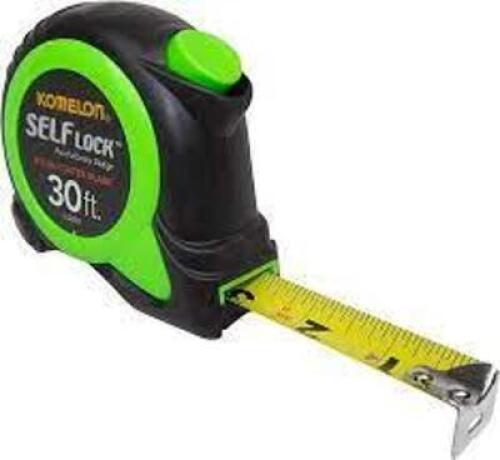 DESCRIPTION: (2) TAPE MEASURE BRAND/MODEL: KOMELON #373G68 INFORMATION: GREEN SIZE: 30 FT X 1" RETAIL$: $15.99 EA QTY: 2