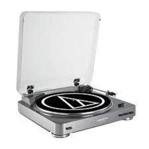 DESCRIPTION: (1) AUTOMATIC BELT-DRIVE STEREO TURNTABLE BRAND/MODEL: AUDIO-TECHNICA #AT-LP60 INFORMATION: TWO SPEED 33-1/3, 45 RPM RETAIL$: $100.00 QTY
