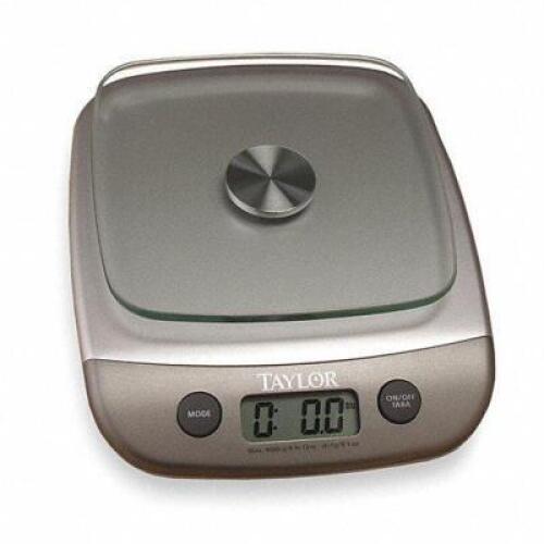 DESCRIPTION: (1) COMPACT BENCH SCALE BRAND/MODEL: TAYLOR #3NZN5 INFORMATION: BLACK DIGITAL LCD RETAIL$: $27.94 SIZE: 8 LB QTY: 1