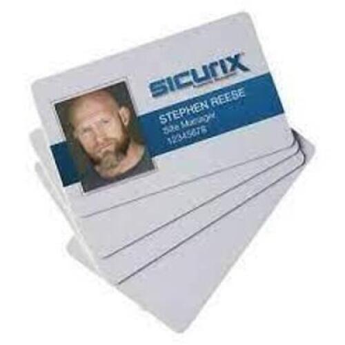 DESCRIPTION: (1) CASE OF APPROX (10) PACKS OF (100) BLANK ID CARDS BRAND/MODEL: SICURIX #80300 INFORMATION: VIDEO GRADE CR 80/30 RETAIL$: 166.49 TOTAL