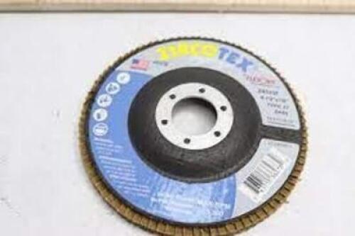 DESCRIPTION: (10) FLAP DISC BRAND/MODEL: FABCO SIZE: 4.5X5/8-11 RETAIL$: $46.00 TOTAL QTY: 10