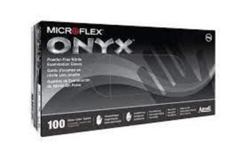 DESCRIPTION: (5) BOXES OF (100) NITRILE DISPOSABLE GLOVES BRAND/MODEL: MICROFLEX ONYX SIZE: SIZE M RETAIL$: $13.00 EA QTY: 5