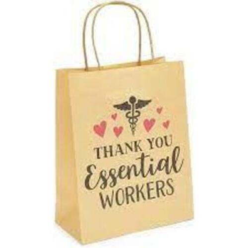 DESCRIPTION: (3) BUNDLES OF PARTY BAGS BRAND/MODEL: BLUE PANDA INFORMATION: "THANK YOU ESSENTIAL WORKERS" RETAIL$: $18.99 PER BUNDLE QTY: 3