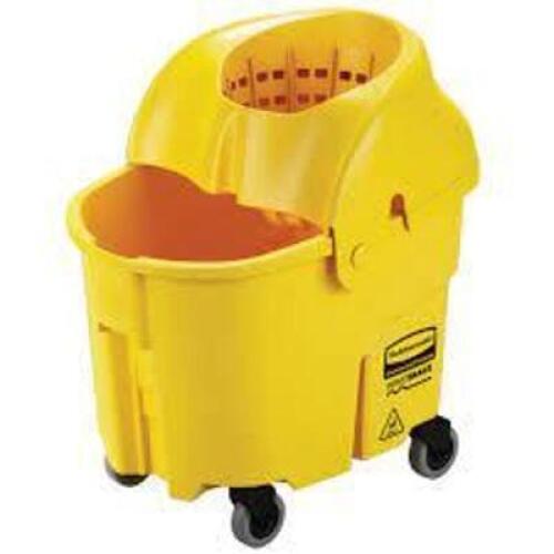 DESCRIPTION: (1) INSTITUTIONAL MOP BUCKET BRAND/MODEL: RUBBERMAID #FG759088YEL INFORMATION: YELLOW RETAIL$: $115.00 SIZE: 35 QT QTY: 1