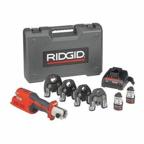 DESCRIPTION: (1) NON WORKING PRESS TOOL KIT BRAND/MODEL: RIDGID #426J87 INFORMATION: 12.0V MUST COME INSPECT RETAIL$: $2,467.95 SIZE: 1/2" TO 1-1/4" Q