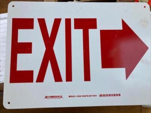 DESCRIPTION: (3) EXIT SIGN BRAND/MODEL: BRADY #Y52274 RETAIL$: $12.00 EA QTY: 3
