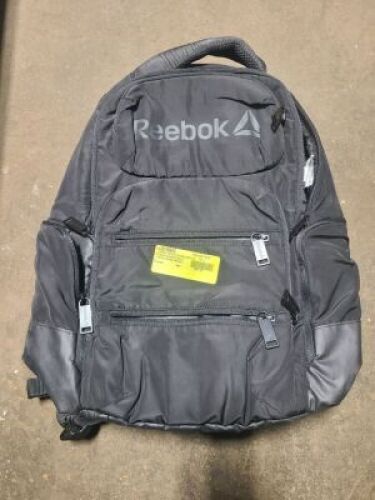 DESCRIPTION: (1) PADDED LAPTOP BACKPACK WITH MULTIPLE POCKETS BRAND/MODEL: REEBOK INFORMATION: BLACK RETAIL$: $49.99 EA QTY: 1