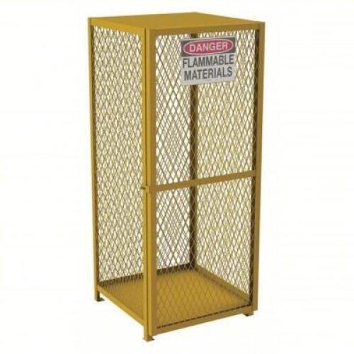 DESCRIPTION: (1) GAS CYLINDER CABINETBRAND/MODEL: CONDOR #491M95INFORMATION: YELLOW, STEEL,&nbsp;COMPRESSED GAS/LIQUID PROPANE GAS, 9 VERTICAL CYLINDERSSIZE: 29 3/4" x 30" x 71 3/4"RETAIL$: $870.26 EAQTY: 1