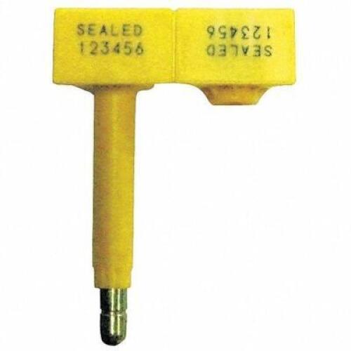 DESCRIPTION: (1) BOX OF (200) GENERIC YELLOW SECURITY SEAL LOCKS BRAND/MODEL: TYDENBROOKS #43RR23 RETAIL$: $200.25 SIZE: 47/64 IN H X 1-3/16 IN W QTY: