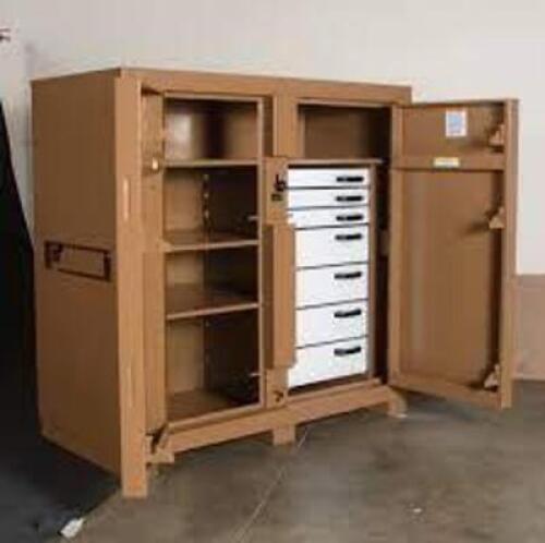 DESCRIPTION: (1) JOBSITE CABINETBRAND/MODEL: KNAACK #112INFORMATION: BROWNSIZE:&nbsp;30" X 30" X 60"RETAIL$: $4137.71 EAQTY: 1