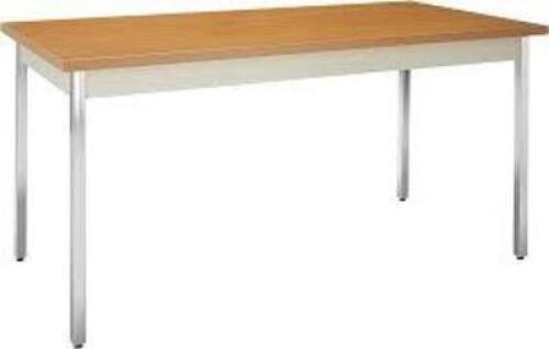 DESCRIPTION: (1) WORK TABLE BRAND/MODEL: WOODEN TOP INFORMATION: METAL LEGS SIZE: 30" X 60" X 29" QTY: 1