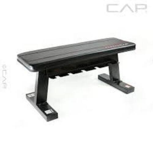 DESCRIPTION: (1) TRAINING BENCH WITH DUMBBELL STORAGE BRAND/MODEL: CAP #FM-103S INFORMATION: BLACK RETAIL$: $217.22 EA QTY: 1