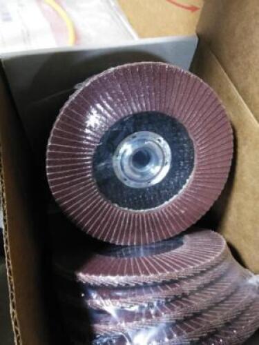 DESCRIPTION: (10) PREMIUM FLAP WHEEL BRAND/MODEL: GLOBAL ABRASIVES INFORMATION: AF 120 SIZE: 4-1/2" X 7/8" QTY: 10