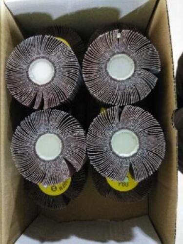 DESCRIPTION: (10) PREMIUM FLAP WHEEL BRAND/MODEL: GLOBAL ABRASIVE #809775-26933 INFORMATION: ALUMINUM OXIDE, GRIT 80 SIZE: 3" X 2" X 1/4" QTY: 10