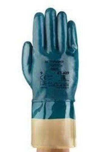 DESCRIPTION: (2) PACKS OF (12) KNIT WORK GLOVES NITRILE PALM BRAND/MODEL: ANSELL #47-409 INFORMATION: BLUE RETAIL$: $55.16 A DOZEN SIZE: SIZE 9 QTY: 2