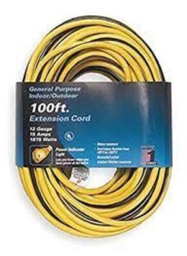 DESCRIPTION: (1) GENERAL PURPOSE LIGHTED EXTENSION CORD BRAND/MODEL: ULINE #13800 INFORMATION: 12G 15 AMP 1875 WATT RETAIL$: $85.00 SIZE: 100 FT QTY: