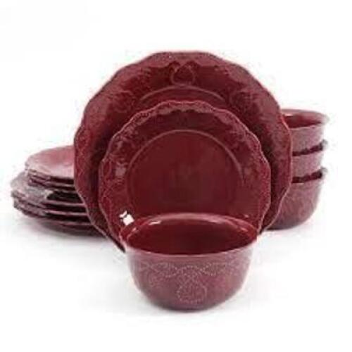 DESCRIPTION: (1) DINNERWARE SET BRAND/MODEL: PIONEER WOMAN INFORMATION: PLUM SIZE: 12 OC RETAIL$: $50.00 EA QTY: 1