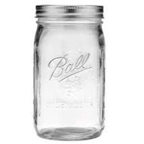 DESCRIPTION: (4) MASON JARS BRAND/MODEL: BALL INFORMATION: WIDE MOUTH SIZE: 6 CUP RETAIL$: $12.17 EA QTY: 4