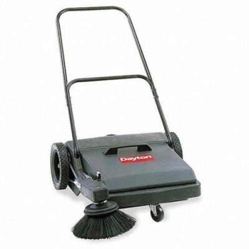 DESCRIPTION: (1) WALK BEHIND MANUAL SWEEPER BRAND/MODEL: DAYTON #5Z042 INFORMATION: DUAL BRUSH RETAIL$: $828.28 SIZE: 27 IN CLEANING PATH 1.6 CU FT HO