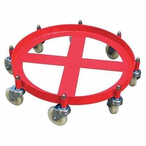 DESCRIPTION: (1) CROSS-BRACE DRUM DOLLY WITH SUPPORT RING. BRAND/MODEL: GRAINGER #48J136 INFORMATION: 2000 LB LOAD CAPACITY RETAIL$: $189.96 SIZE: 55