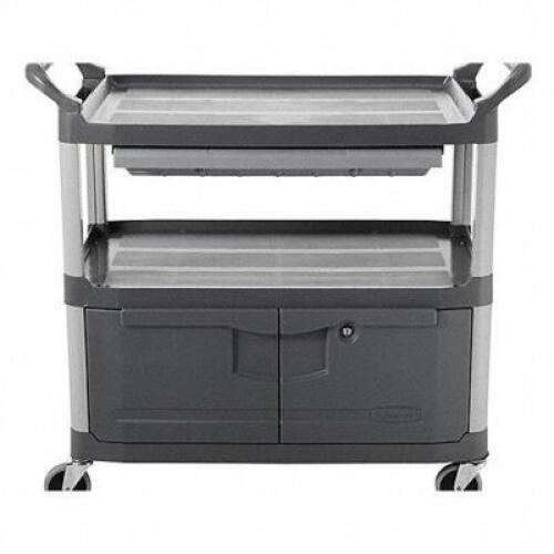 DESCRIPTION: (1) ENCLOSED SERVICE CART BRAND/MODEL: RUBBERMAID SERVICE CART #4MC26 INFORMATION: 300 LB CAP RETAIL$: $500.72 SIZE: 40-5/8X20X37-19/16 Q