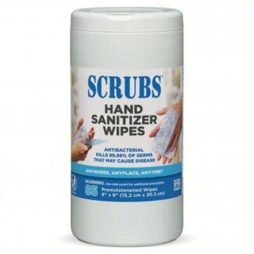 DESCRIPTION: (6) ANTIBACTERIAL HAND SANITIZER WIPES BRAND/MODEL: TOUGH GUY #5EWA5 SIZE: 85 WIPES PER CONTAINER RETAIL$: $15.30 EA QTY: 6