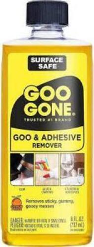 DESCRIPTION: (1) ADHESIVE REMOVER BRAND/MODEL: GOO GONE SIZE: 8 FL OZ RETAIL$: $8.00 EA QTY: 1