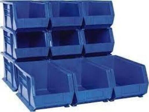 DESCRIPTION: (1) CASE OF (12) HIGH HOPPER STACKING BIN BRAND/MODEL: AKO-MILS #89837173 INFORMATION: BLUE RETAIL$: $187.00 SIZE: 14-3/4 X 8-1/4X7 QTY: