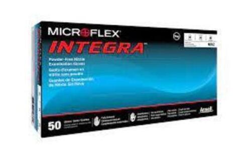 DESCRIPTION: (6) PACKS OF (100) POWDER FREE NITRILE EXAMINATION GLOVES BRAND/MODEL: MICROFLEX INTERGRA SIZE: SIZE M RETAIL$: $20.00 EA QTY: 6