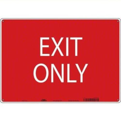 DESCRIPTION: (1) EXIT ONLY SIGN BRAND/MODEL: 486X54 INFORMATION: RED SIZE: ALUMINUM RETAIL$: $51.03 EA QTY: 1