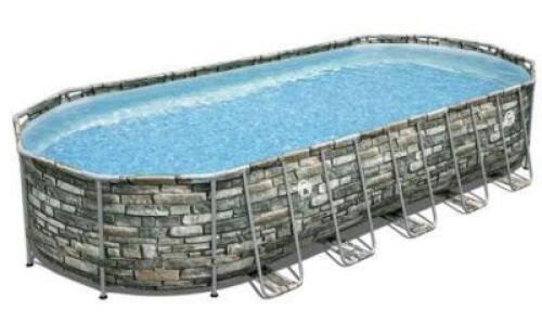 DESCRIPTION: (1) OVAL ABOVE GROUND POOL SET BRAND/MODEL: COLEMAN/90444E INFORMATION: 7966 GALLON CAPACITY, INCLUDES LADDER & FILTER RETAIL$: $982.98 S