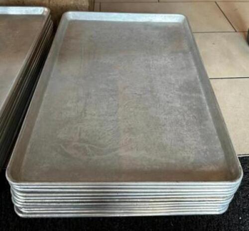 NAME: (10)- SHEET PANS DESCRIPTION: (10)- SHEET PANS SIZE: 18"X13" LOCATION: FRONT ENTRANCE QTY: 10