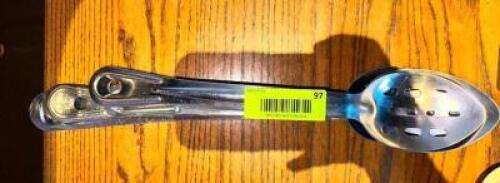 NAME: (5)- STRAINING SPOONS DESCRIPTION: (5)- STRAINING SPOONS LOCATION: MAIN DINING QTY: 5